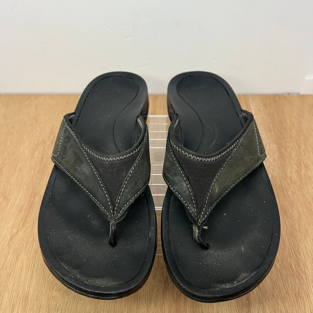 ABEO B.I.O. System Comfort Sandals Womens 8 Black Metatarsal Footbed Thong